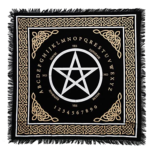 Indian Consigners Kommunizieren Reden ja Nein vielleicht Buchstabieren Altar Tuch Hexerei Hexerei Tischdecke Ändern Heilig Tischtuch Spirituell Buchstabieren 24"(A-Z Pentagramm Zauber) von Indian Consigners