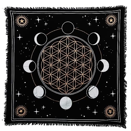 Indian Consigners Mondphasen Altar Tuch Hexerei Hexerei Tischdecke Ändern Heilig Tischtuch Spirituell Buchstabieren Hexe Tarot-Spread 24" (Mondphasen) von Indian Consigners