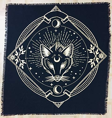 Indian Consigners Wolf Bestie Teufel Altar Tuch Hexerei Hexerei Tischdecke Ändern Heilig Tischtuch Spirituell Buchstabieren 18" (Golden Wolf) von Indian Consigners