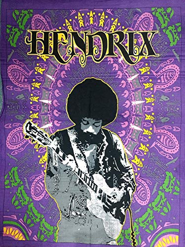 ICC Jimi Hendrix Guitar Poster 30 x 40 cm Dekoration Jimmie Hendrix Classic Rock Legend Musik Bohemian Psychedelic Hippie Tapisserie (lila) von INDIAN CRAFT CASTLE