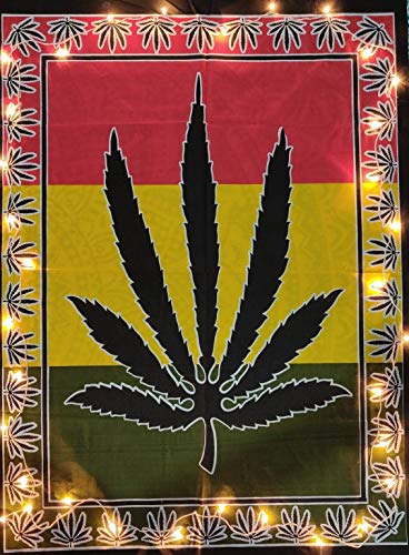 ICC Marihuana Leaf Poster Flagge Topfblatt Rasta Blätter Topfblatt Ganja Laub Wandteppich, Marihuana-Blätter-Motiv, 30 x 40 inMehrfarbig 2 von INDIAN CRAFT CASTLE