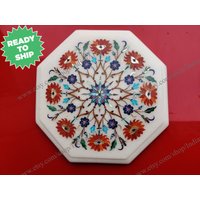 Käsebrett Tisch/Blumen Design Schneidebrett Weihnachtsgeschenkidee Für Mama Marmor Hot Trivet Versandfertig von IndianArtistArt