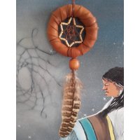 Traumfänger Aus Holz Und Leder - Ref Dc 180706 von IndianHeritageArts