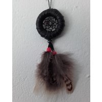 Traumfänger Aus Schwarzem Leder - Ref Dc 180408 von IndianHeritageArts