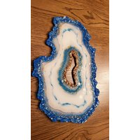Kunstharz Geode Kunstwerk/Tablett von IndianMulberry