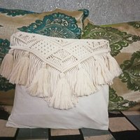 2Er Set Makramee Boho Gestrickte Kissenhülle, Handgemachte Baumwolle Deko Kissenbezug von Indiancraft1