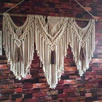 Großer Makramee Wandbehang, Boho Gewebter Garn Wand Wandteppich, Vorhang von Indiancraft1