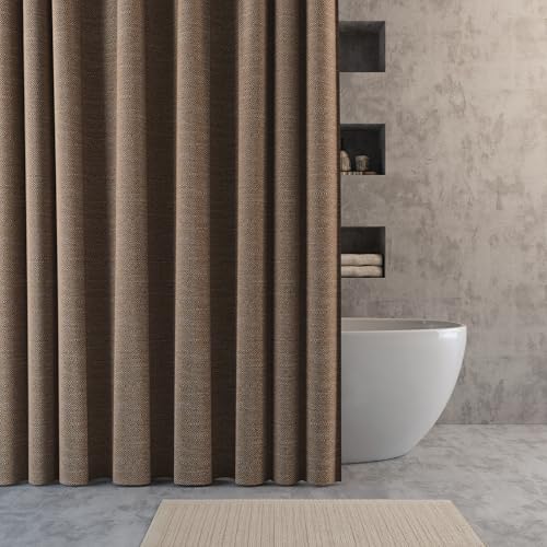 Indigo Road by Egypt Sherrod Suhana Kontrast-Tweed-Duschvorhang, Terrakotta, 178 x 183 cm (B x L) von Indigo Road by Egypt Sherrod