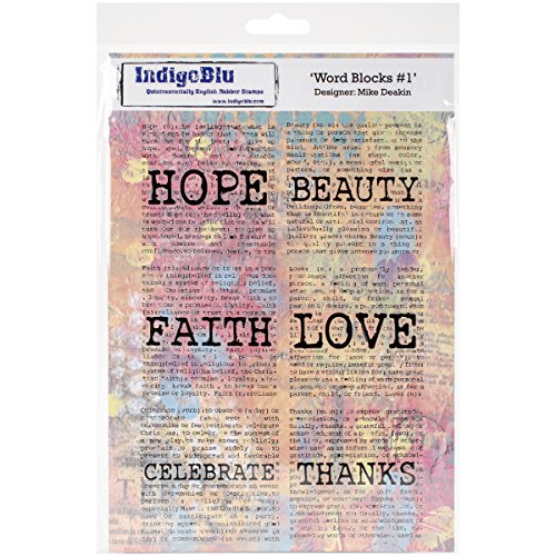 IndigoBlu selbst montiert Stempel 8 Zoll x 5.5-inch-Word Blocks # 1 von IndigoBlu