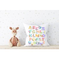 Dschungel Tiere Alphabet Kinderzimmer Kissen , Safari Baby Dekor Thema Elefant Giraffe Zebra von IndigoPig