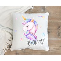 Personalisierte Einhorn Kissen, Geschenk Name Design, Kissen Dekokissen Für Mädchen, Kinderzimmer Schlafzimmer Geburtstag Weihnachtsgeschenk von IndigoPig