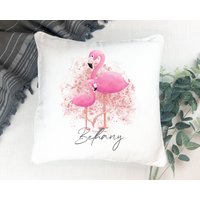 Personalisiertes Flamingo-Kissen-Geschenk, Bedrucktes Namensdesign, Flamingo-Kissen, Wurfkissen Für Mädchen, Jungen, Schlafzimmer, Weihnachtsgeschenk von IndigoPig