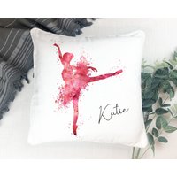 Personalisiertes Ballerina-Kissen-Geschenk, Bedrucktes Namensdesign, Ballerina-Kissen, Wurfkissen Für Mädchen, Jungen, Schlafzimmer von IndigoPig