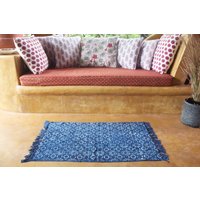 Indigo Baumwoll Läufer Teppich, Block Bedruckt Und in Zwei Größen Erhältlich von IndigoProjectStudio