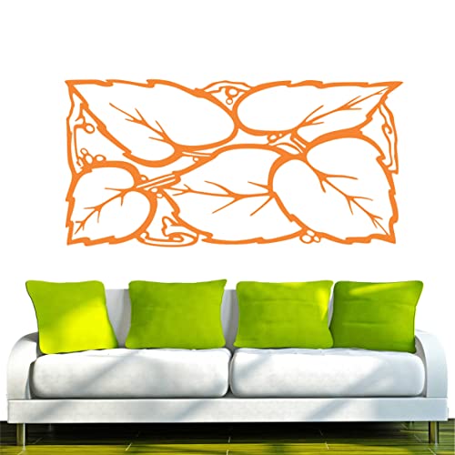 INDIGOS/Wandaufkleber-e145 hübsche Blätter mit Kügelchen, Vinyl, orange, 240 x 118 x 1 cm von INDIGOS