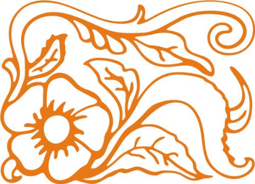 INDIGOS/Wandaufkleber-e165 wunderschöne Blume mit Blättern und Gewirr 160x115 cm- orange, Vinyl, 160 x 155 x 1 cm von INDIGOS