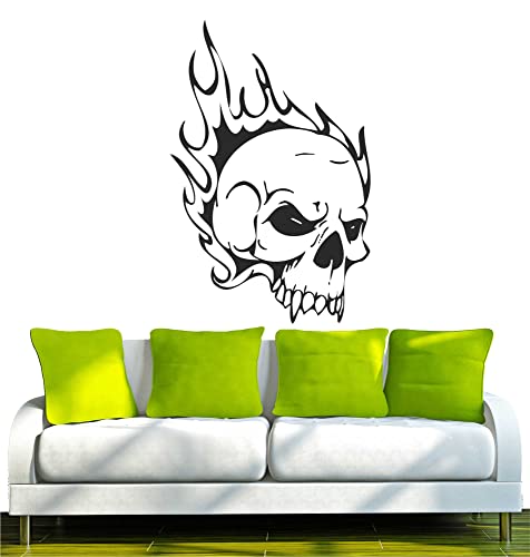 WANDTATTOO/Wandsticker w355 Totenkopf Skull Schädel Bone Wandaufkleber 80x52cm, schwarz von INDIGOS UG