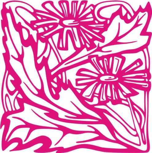 INDIGOS/Wandaufkleber-e68 strahlende Blümchen mit Blättern 120x118 cm- pink, Vinyl, 120 x 118 x 1 cm von Indigos