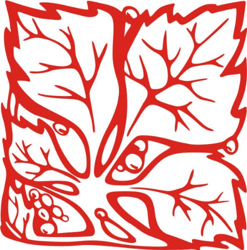 INDIGOS/Wandaufkleber-e67 hübsche Blümchen mit Blättern 40x39 cm- rot, Vinyl, 40 x 39 x 1 cm von Indigos