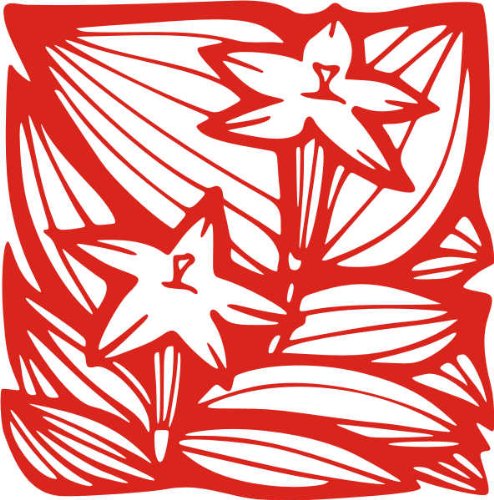INDIGOS/Wandaufkleber-e66 hübsche Sternchen mit Blättern 40x39 cm- rot, Vinyl, 40 x 39 x 1 cm von INDIGOS
