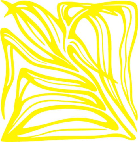 INDIGOS/Wandaufkleber-e63 schöner Rhabarber Blätterwerk Blatt Blüte Blumen Pflanzen Ranke 40x38 cm- gelb, Vinyl, 40 x 38 x 1 cm von INDIGOS