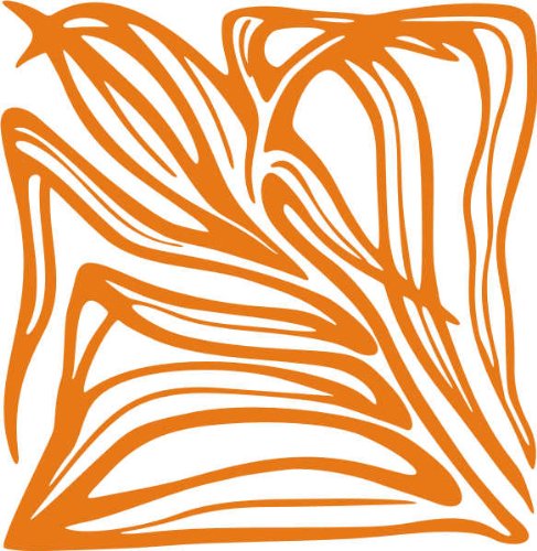 INDIGOS/Wandaufkleber-e63 schöner Rhabarber Blätterwerk Blatt Blüte Blumen Pflanzen Ranke 40x38 cm- orange, Vinyl, 40 x 38 x 1 cm von Indigos