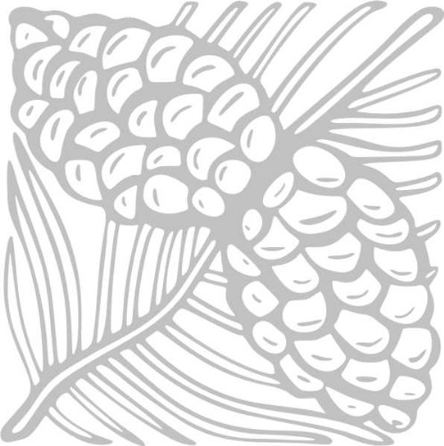 INDIGOS/Wandaufkleber-e62 schöne Tannenzapfen Blätterwerk Blatt Blüte Blumen Pflanzen Ranke 40x39 cm- glasdekor, Vinyl, 40 x 39 x 1 cm von INDIGOS