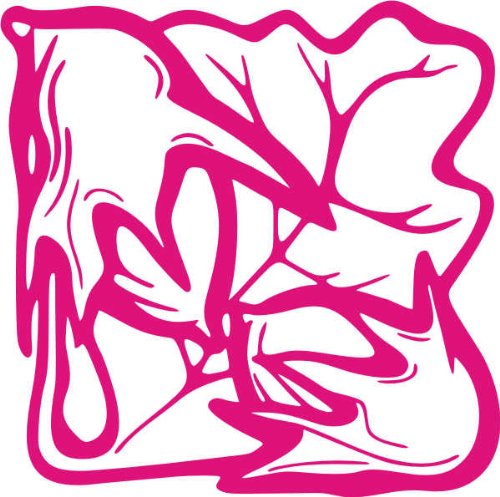 INDIGOS/Wandaufkleber-e60 schönes Blätterwerk Blatt Blüte Blumen Pflanzen Ranke 120x120 cm- pink, Vinyl, 120 x 120 x 1 cm von INDIGOS