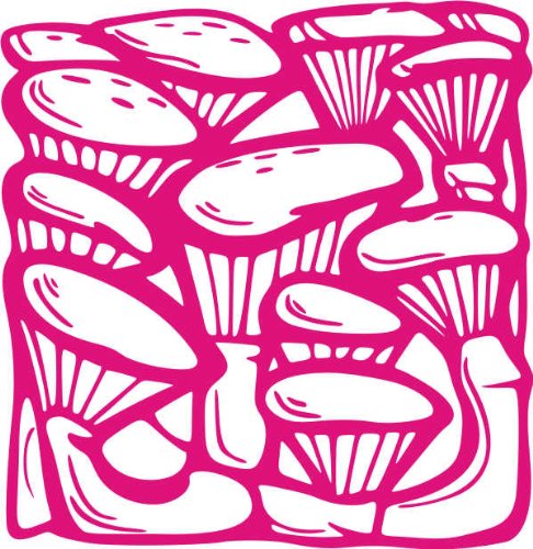 INDIGOS/Wandaufkleber-e58 schöne Pilze Blätterwerk Blatt Blüte Blumen Pflanzen Ranke 80x77cm-pink, Vinyl, pink, 80 x 77 x 1 cm von Indigos