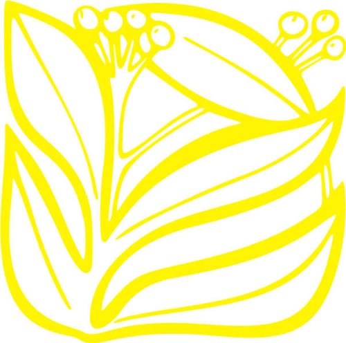 INDIGOS/Wandaufkleber-e55 Blätterwerk Blatt Blüte Blumen Pflanzen Ranke 40x39 cm- gelb, Vinyl, 40 x 39 x 1 cm von Indigos