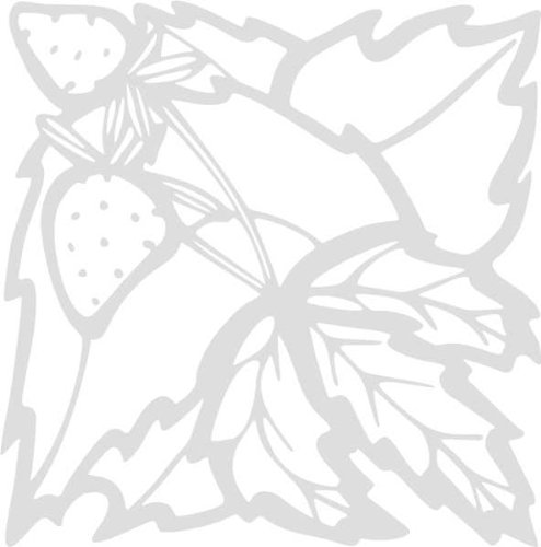 INDIGOS/Wandaufkleber-e54 fruchtige Erdbeeren Blätterwerk Blatt Blüte Blumen Pflanzen Ranke 40x39 cm- Silber, Vinyl, 40 x 39 x 1 cm von INDIGOS