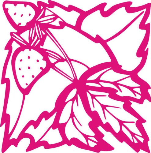 INDIGOS/Wandaufkleber-e54 fruchtige Erdbeeren Blätterwerk Blatt Blüte Blumen Pflanzen Ranke 120x118 cm- pink, Vinyl, 120 x 118 x 1 cm von Indigos