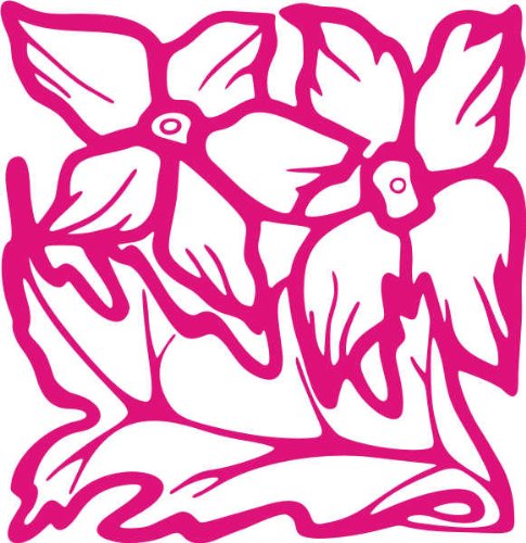 Indigos Wandtattoo/Wandaufkleber-e81 wunderschön strahlende Blümchen mit Blättern, Vinyl, rosa, 40 x 38 x 1 cm von Indigos