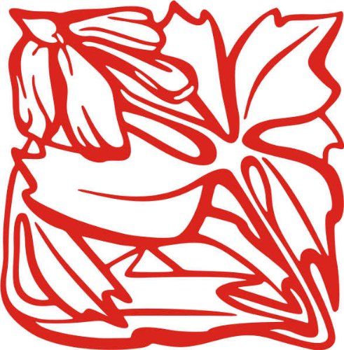 Indigos Wandaufkleber-e91 hübsches Blättergewirr, Vinyl, rot, 40 x 39 x 1 cm von Indigos