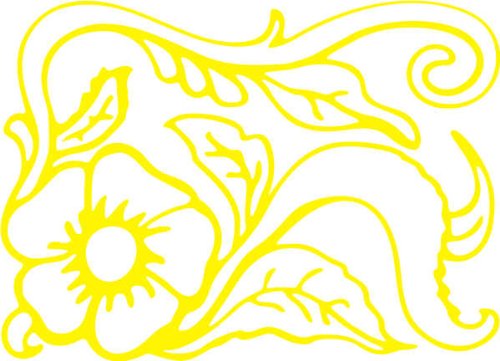 INDIGOS/Wandaufkleber-e165 wunderschöne Blume mit Blättern und Gewirr 160x115 cm- gelb, Vinyl, 160 x 155 x 1 cm von INDIGOS