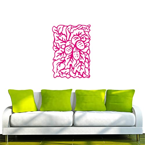 INDIGOS/Wandaufkleber-e171 stylisches Blättergewirr mit Eicheln 96x68 cm- pink, Vinyl, 96 x 68 x 1 cm von INDIGOS