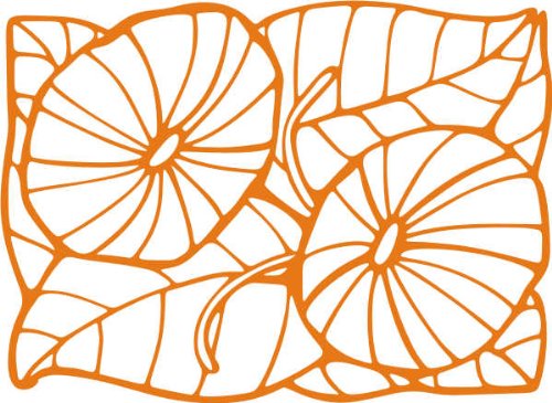 INDIGOS/Wandaufkleber-e178 hübsche verzierte Pflanze 160x116 cm- orange, Vinyl, 120 x 116 x 1 cm von INDIGOS