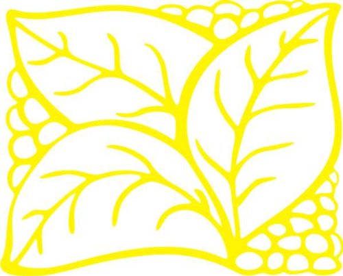 INDIGOS/Wandaufkleber-e194 Verziertes hübsches Blättergewirr 40x32 cm- gelb, Vinyl, 40 x 32 x 1 cm von INDIGOS