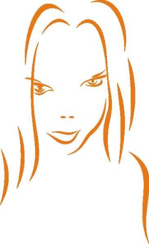 INDIGOS/Wandaufkleber-e287 sehr hübsches Girl 120x73 cm- orange, Vinyl, 120 x 73 x 1 cm von INDIGOS