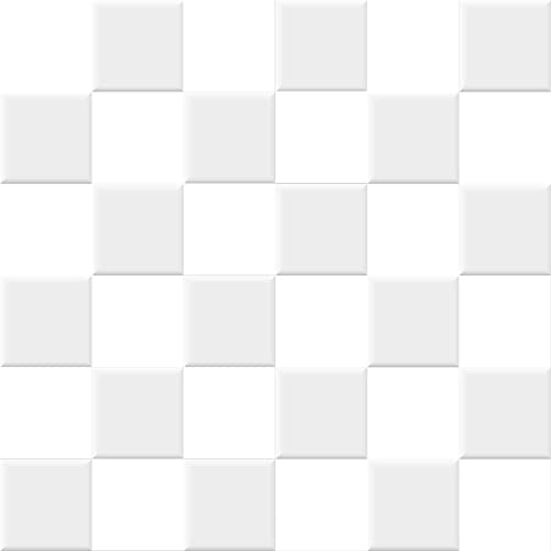 INDIGOS Fliesenaufkleber Fliesen glänzend - Weiß - 15x15cm - Wandfliese Aufkleber - Klebefliesen für Wand - Stickerfliesen Küche, Bad, WC, Bordüre Fliesenspiegel renovieren überkleben von INDIGOS