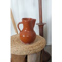 Handgefertigter Ton Krug Vase Deko Unikat in Terracotta von IndisCreativArtShop