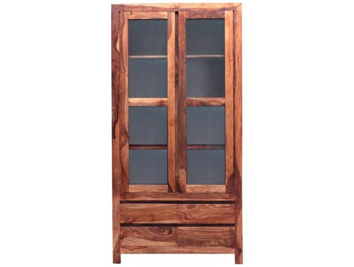 Vitrine Gani 100x200x45 aus indischem Sheesham-Massivholz von Indisches-Möbelhaus.de