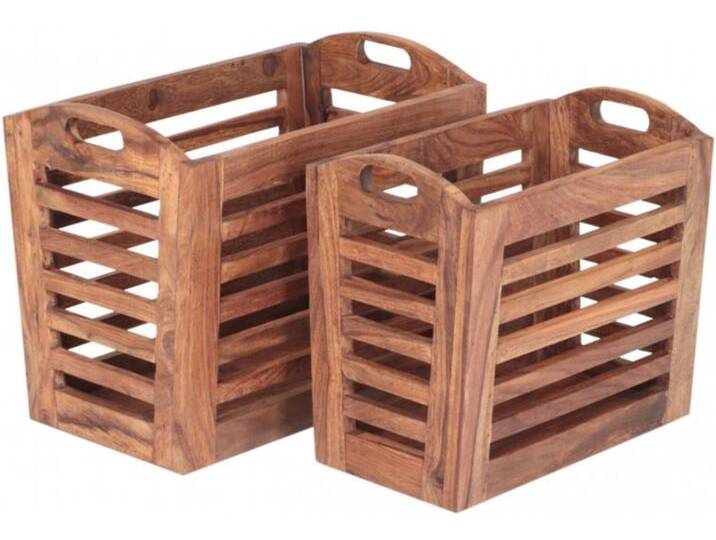 Zeitungskorb Kali 2er-Set aus Sheesham-Massivholz Zeitungskorb Kali 2er-Set aus Sheesham-Massivholz von Indisches-Möbelhaus.de
