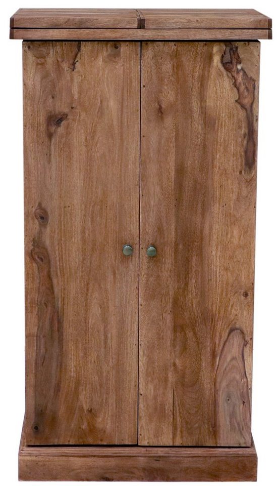 Indischesmoebelhausde Barschrank Aufklappbarer Barschrank 55x100x40 aus indischem Sheesham-Massivholz von Indischesmoebelhausde