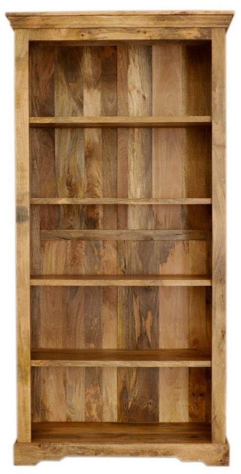 Indischesmoebelhausde Bücherregal Bücherregal, Standregal Guru 100x200x45 aus Mangoholz von Indischesmoebelhausde