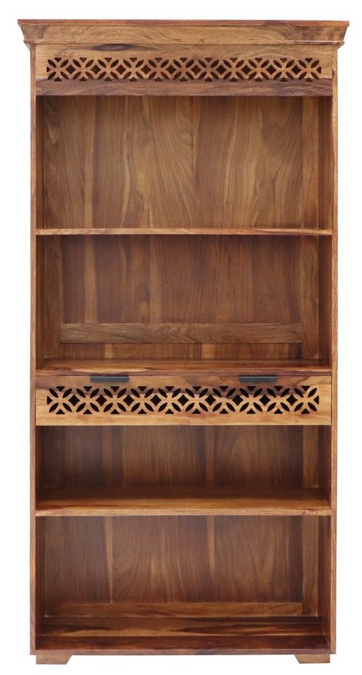 Indischesmoebelhausde Bücherregal Bücherregal Mira 90x180x35 aus indischem Sheesham-Massivholz von Indischesmoebelhausde