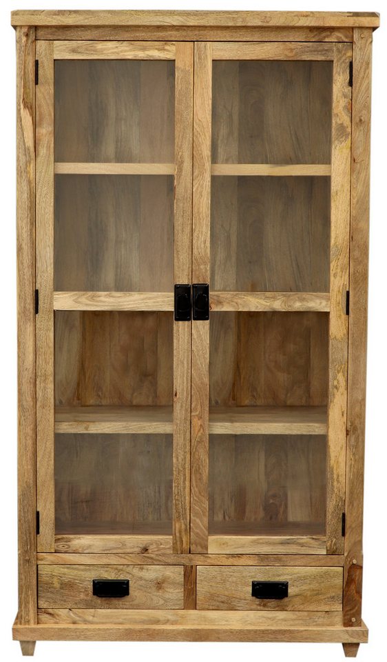 Indischesmoebelhausde Esstisch Vitrine Devi 100x180x45 aus Mangoholz von Indischesmoebelhausde