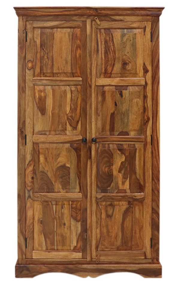 Indischesmoebelhausde Kleiderschrank Kleiderschrank Jali 110x200x60 aus indischem Sheesham-Massivholz von Indischesmoebelhausde