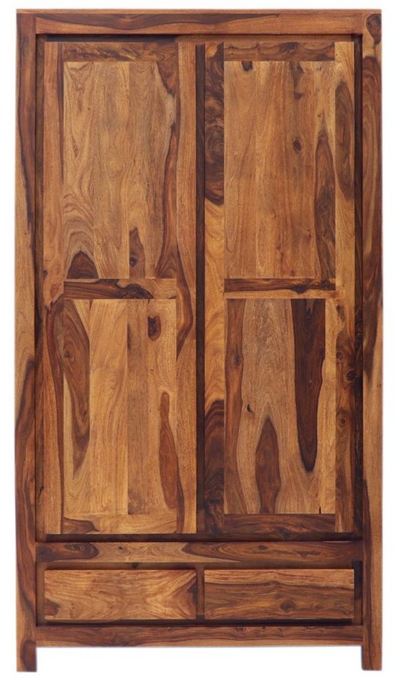 Indischesmoebelhausde Kleiderschrank Schrank Gani 110x200x60 aus indischem Sheesham-Massivholz von Indischesmoebelhausde