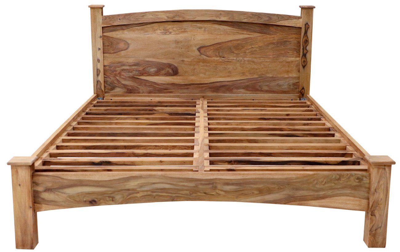 Indischesmoebelhausde Massivholzbett Bett Rami 160x200 aus indischem Sheesham-Massivholz von Indischesmoebelhausde